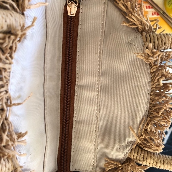 Lauren Conrad Cookie Crossbody Double Handle Straw Bag Summer Beach Festival - Picture 10 of 10